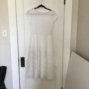 Boden white t-shirt and eyelet cotton dress 6